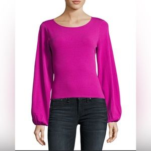 Milly Voluminous Bishop-Sleeve Pullover Round Neckline women’s size Small